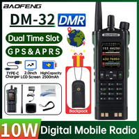 Baofeng DM-32 DMR Digital Walkie Talkie 10W GPS APRS Dual Time Slot Analog Tier 1 & 2 Type-C Recording Wireless Scan Ham Radio