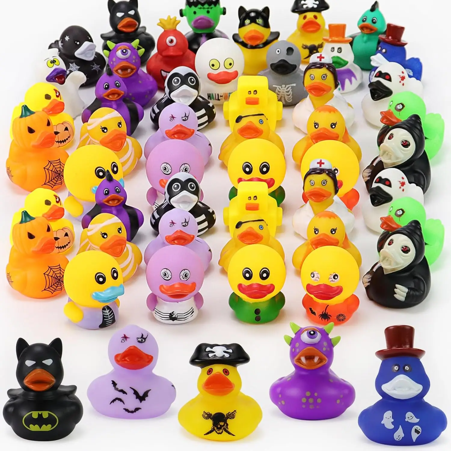 Anatra di Halloween per Jeep Ducking, assortimento anatra di gomma di Halloween per bambini giocattoli da bagno per riempitivi dolcetto o scherzetto