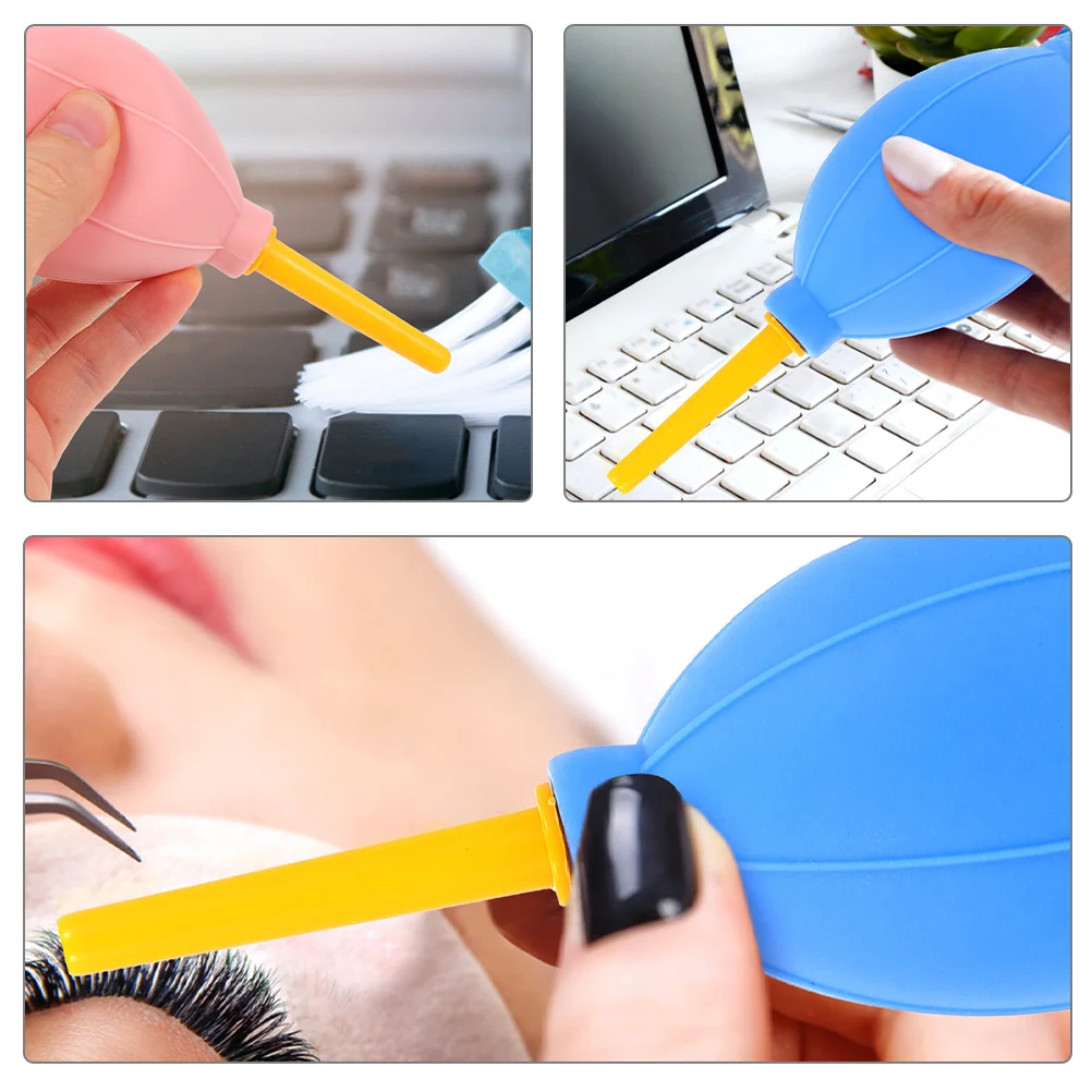 4 قطع منفاخ هواء مطاطي يدوي للرموش، سريع لطيف وغير مهيج، متعدد الاستخدامات، سهل الاستخدام، أزرق وردي