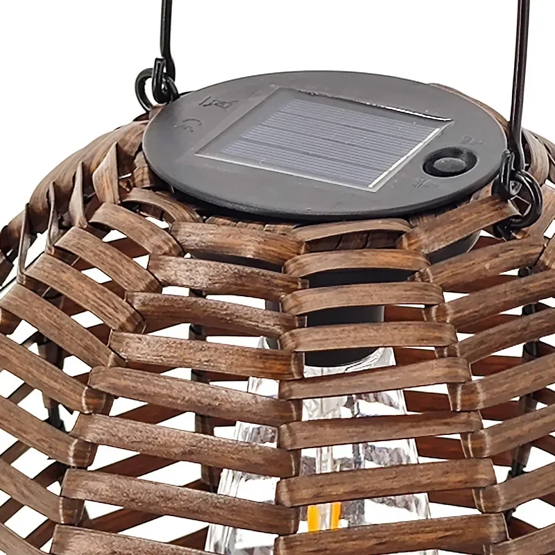 Solar Camping Community Ambience Light Minimalist Creative Personality Decoration Handmade Vine Woven Portable Lamp