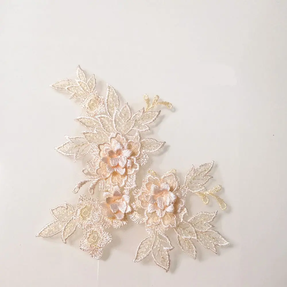 scrapbooking DIY Blossom Wedding Bridal Applique Motif Embroidery 3D Trims Lace Flower
