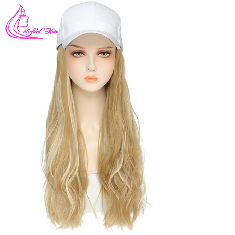 Baseball Hat With Hair Attached For Women Synthetic Adjustable Hat Wig Cap Wig For Cancer Patients Chemo Hat Mix ash Blonde