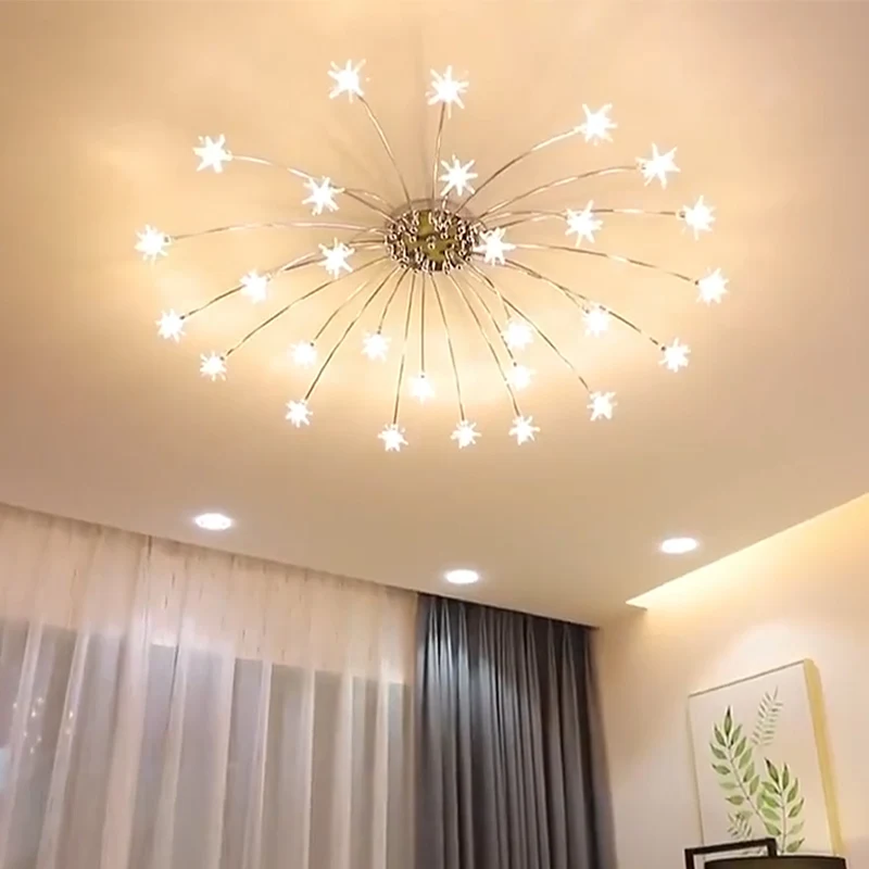 

Simple Fashion Living Room Starry Ceiling Lamp Creative Lamp Nordic Light Luxury Cozy and Romantic Bedroom Non-Strobe Lamp