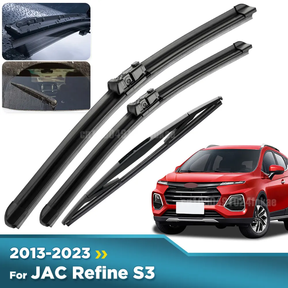 

For JAC Refine S3 2013-2023 2014 2015 2016 2017 Wiper Front & Rear Wiper Blades Windshield Windscreen Window Brushes 24"+15"+10"