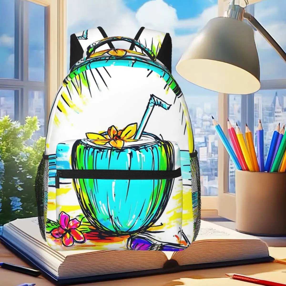 

Коллекция Sunny Days & Tropical Waves, студенческий рюкзак, школьная сумка, походный дорожный рюкзак для мужчин и женщин, сумка для книг, сумки на плечо