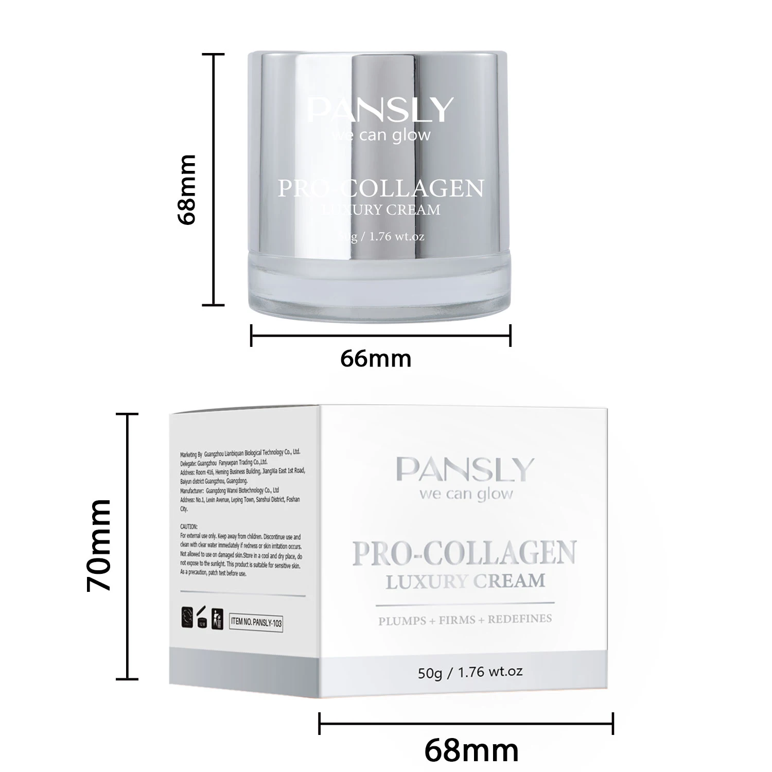 PANSLY-Colágeno Creme Facial, Reparação Retol, Hidratante, Nutritivo, Anti-Envelhecimento, Facial, Cuidados com a pele