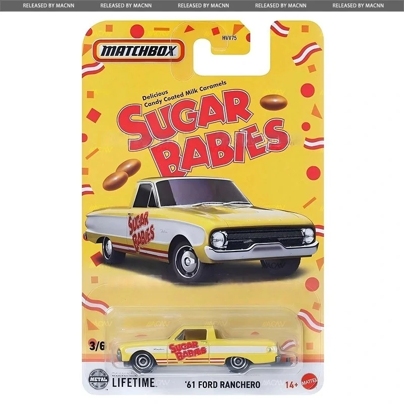 Novo 2025 Mattel Matchbox Candy 2025 Mix 2 Arte de cartão de veículo Projetado para uma vida em carros fundidos em metal em escala 1:64 HVV75