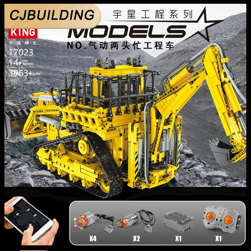 

MOULD KING Building Blocks High-Tech Motorized Pneumatic Bulldozer Truck 17023 APP Engineering Vehicle Bricks Kids Toys Gifts