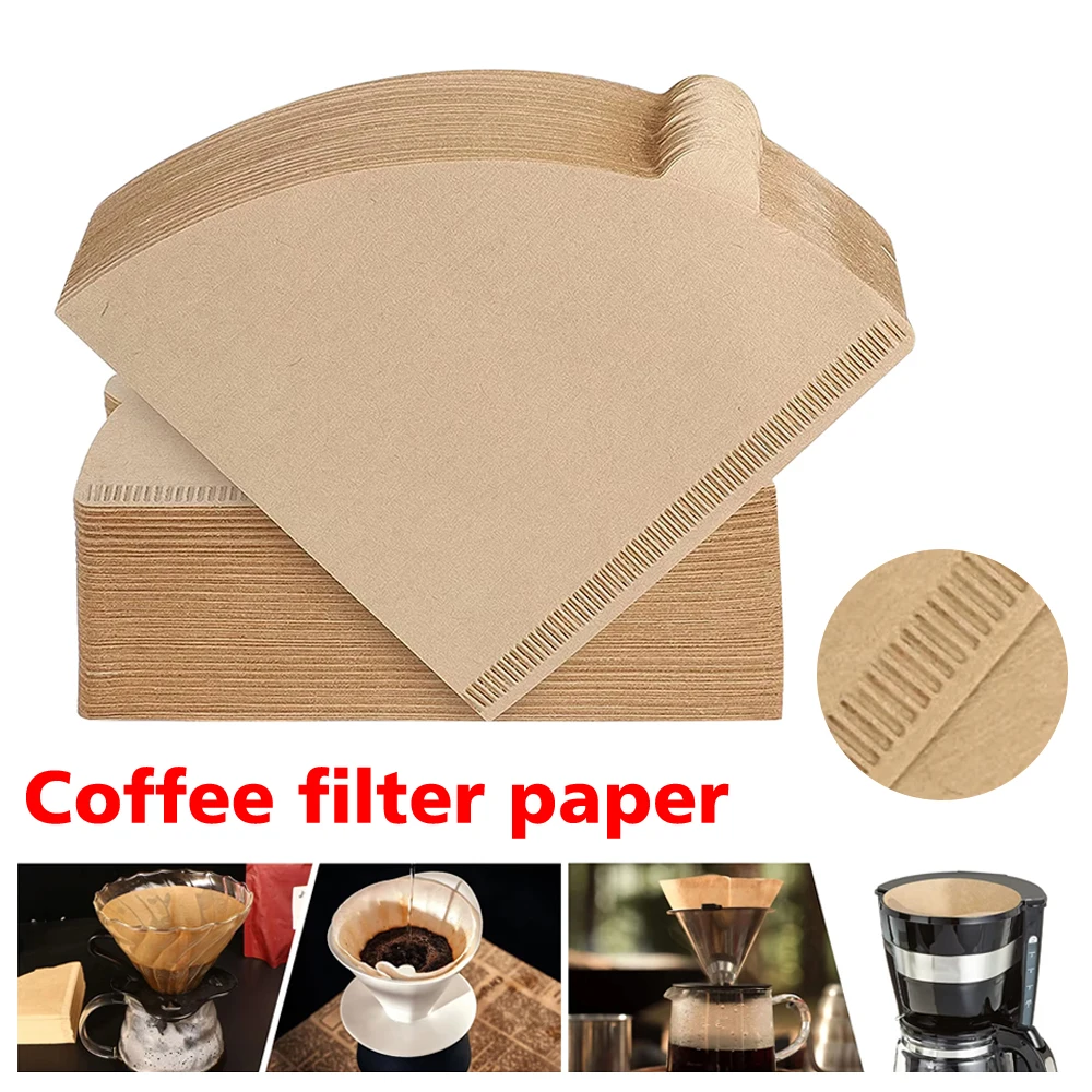 Cone Coffee Filters 100pcs Hand Brewed Coffee Pot Filter Paper Coffee Pot American Coffee Machine Filter Fan V-shaped