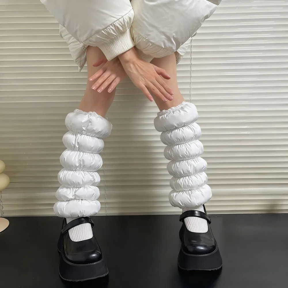 Y2K Scaldamuscoli in cotone ispessito Calzini larghi soffici a metà polpaccio Copri piedi Protezione dal vento caldo Copri stivali da donna