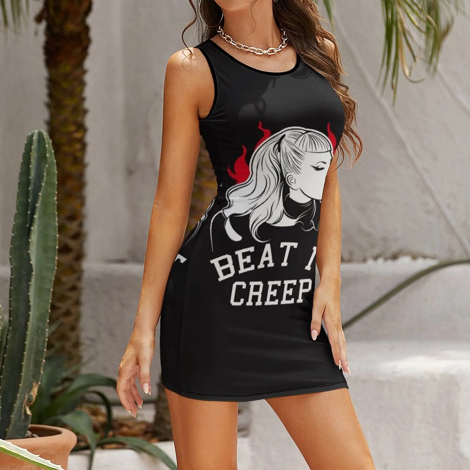 เสื้อยืดแขนกุด Beat It Creep Cry Baby สำหรับทุกเพศ ชุดเดรสลำลอง ชุดพิธีการ ชุดราตรีสำหรับผู้หญิง ชุดสำหรับงานพิเศษ