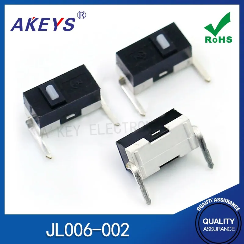 10pcs Jl006/7-002 Two-Leg Curved Foot Small Mouse Micro Switch MS-002-2 Foot Side Plug Horizontal Tap Press