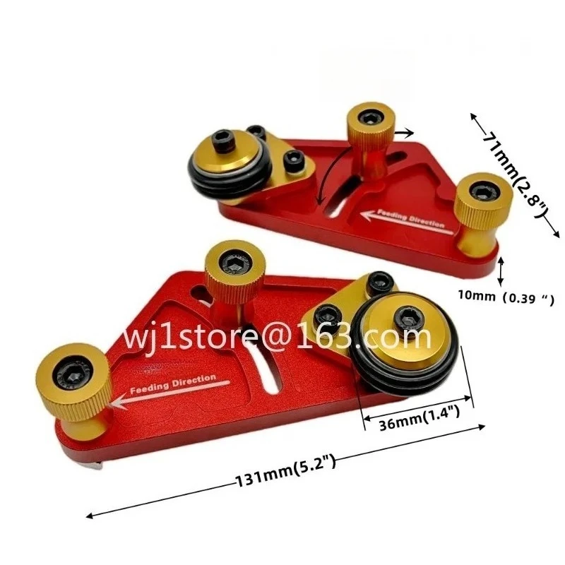 Double wheel press, woodworking multi-function bearing roller press flip-chip table saw feather plate auxiliary tool