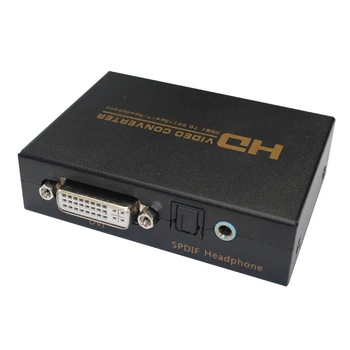 HDMI to DVI converter, optical output and 3.5mm audio, compatible with HDTV/projector/PS4/TV box, plug and play