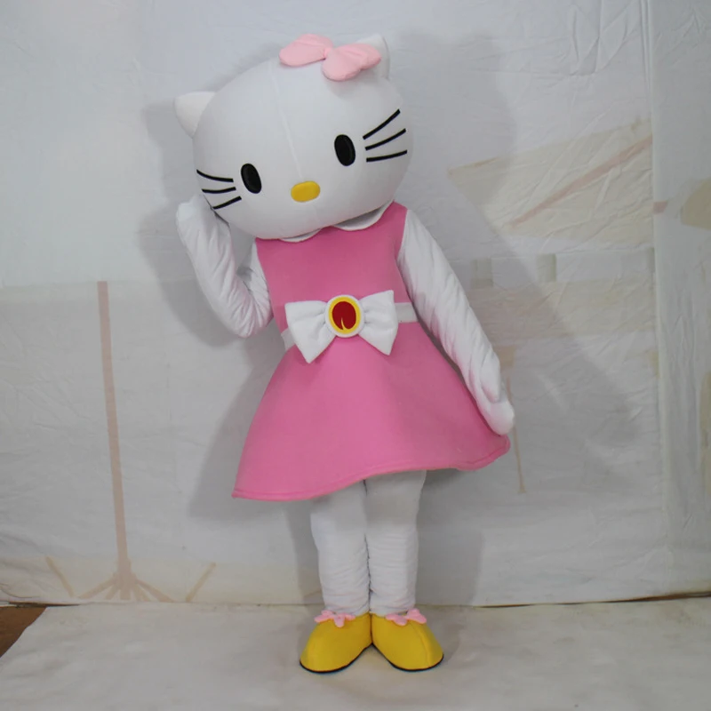 Hello Kitty Mascot Costume Pink Kitty Cat Cosplay Suits Advertising Ceremony Fancy Dress Party Animal Carnival Props