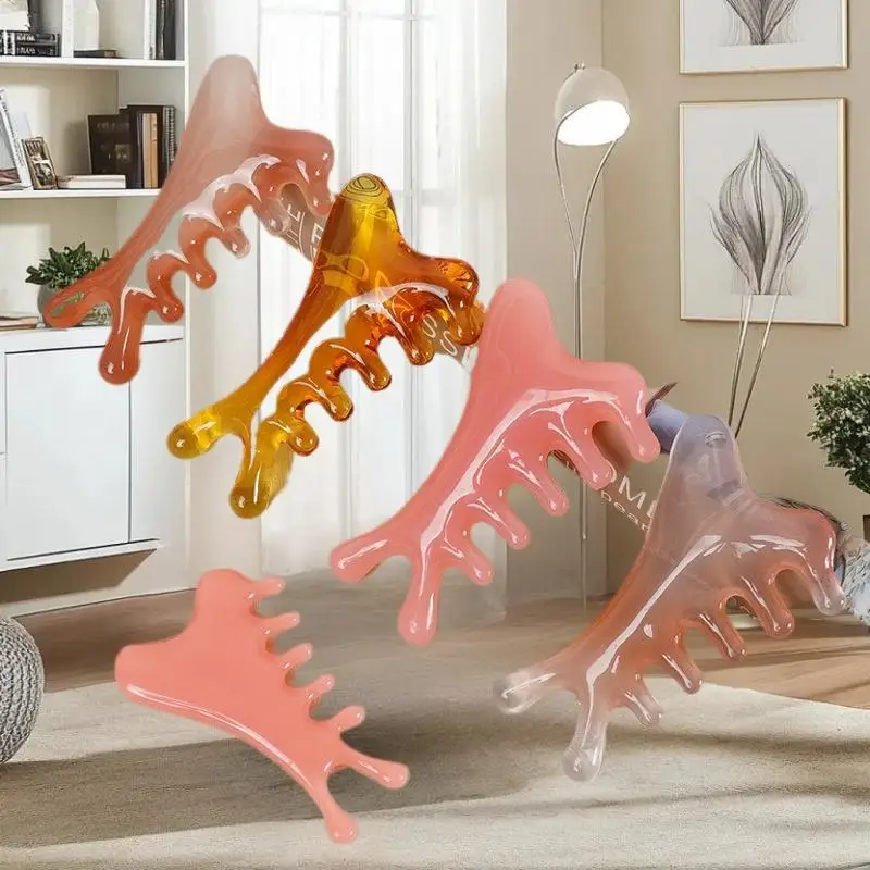 

Высококачественный массажер Gua Sha из смолы с головой осьминога, эргономичный массажер для лица, тела, кожи головы, домашнее спа-оборудование для путешествий