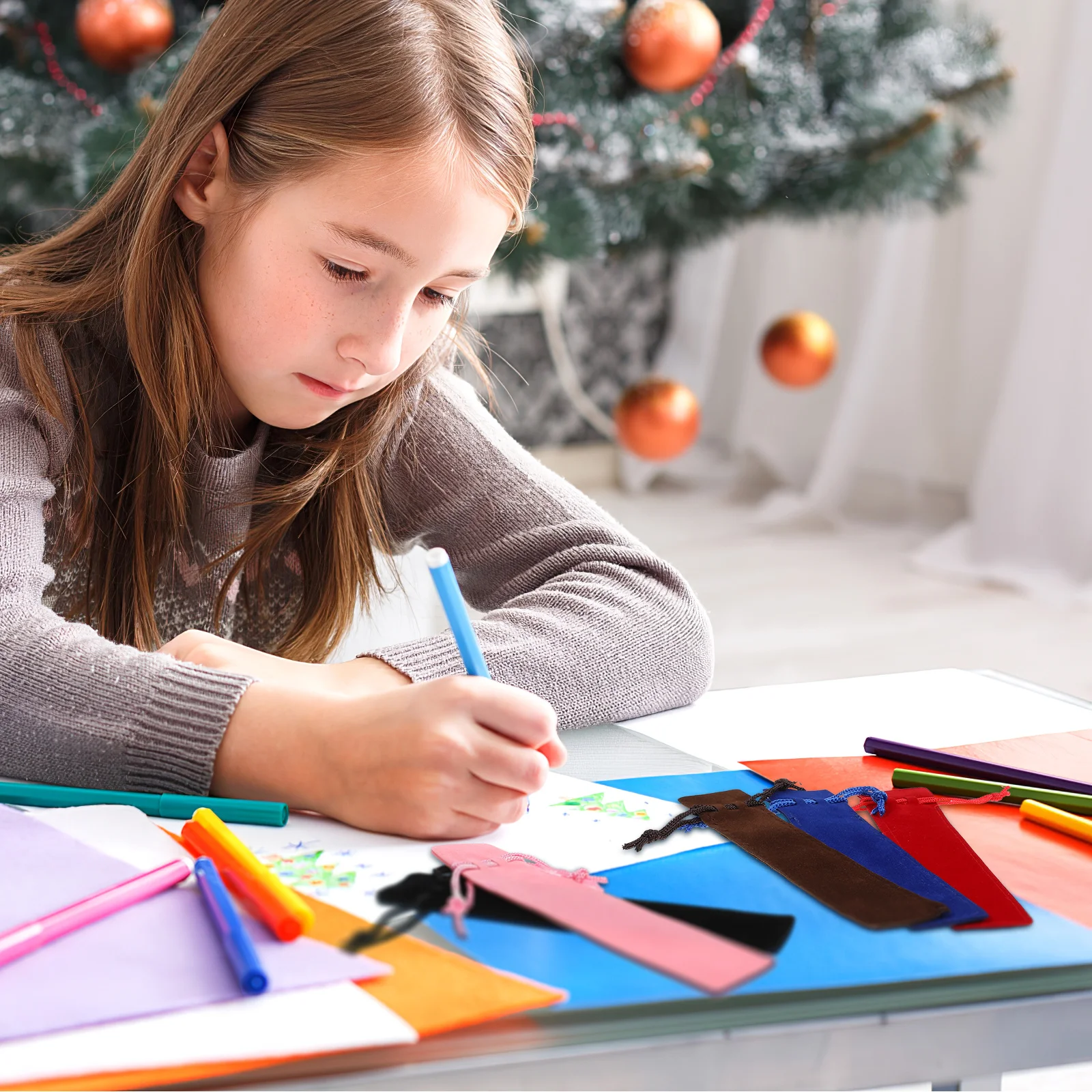 

20Pcs Pen Drawstring Sleeves Protective Pouches Pen Storage Bags Organizer Stationery for School Office Stationery Storage Bags,