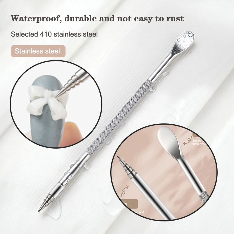 Stylo sculpté à Double extrémité pour Nail Art, 12.5cm, mélange multifonction de vernis Gel, stylo c