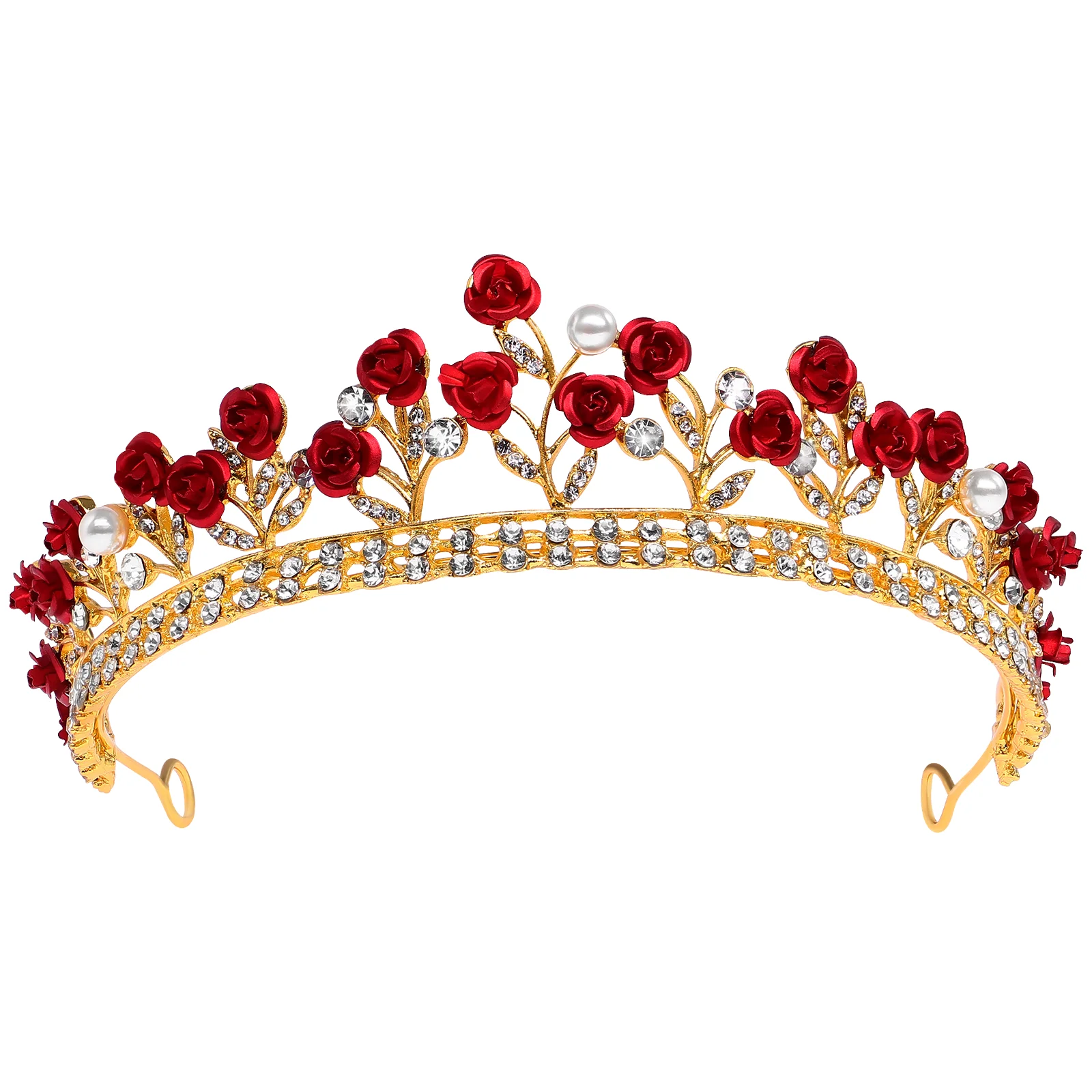 

Tiara Headband for Women Rose Heart-shaped Rhinestones Headwear Crown Bride Wedding Headpiece