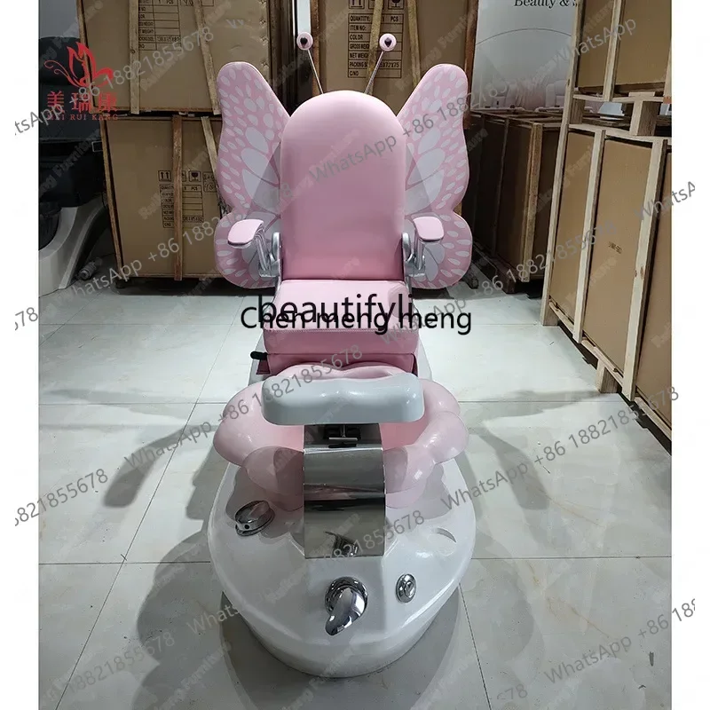 LHY26 ss ss8617 Design Unique Pink Beauty Salon Equipment Foot Spa Nail Scrubbing Chair Butterfly Pedicure Chair