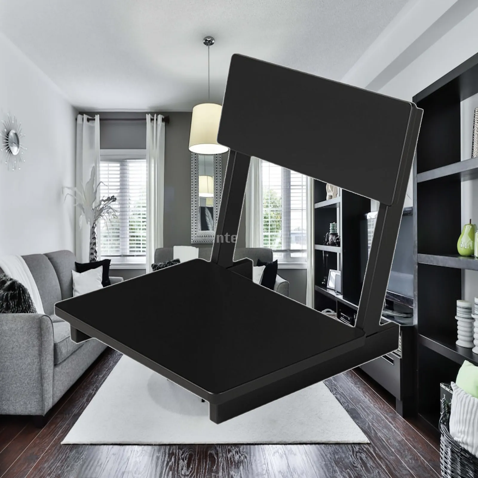 Comfortable Wooden Floor Seating Back Support Meditation Tatami Chair for Living Room Bay Window Reading