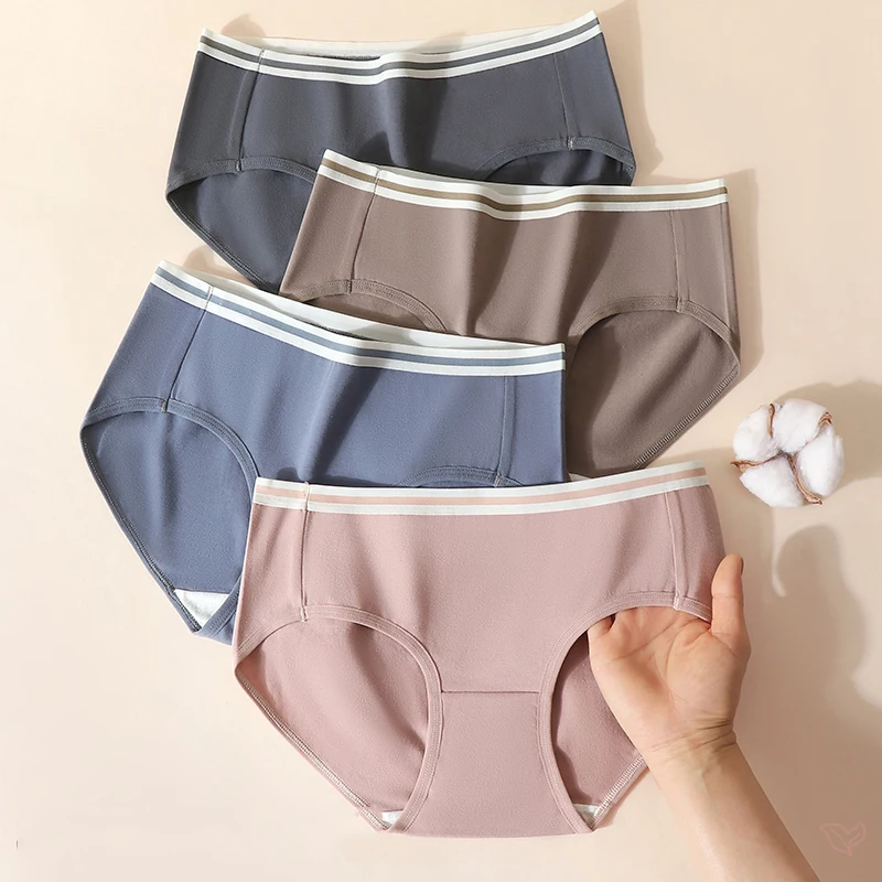 7Pcs Cotton Women Panties Sport Underwear Underpants Girls Briefs Soft Breathable Week Pants Sexy Low-Rise Solid Female Lingerie