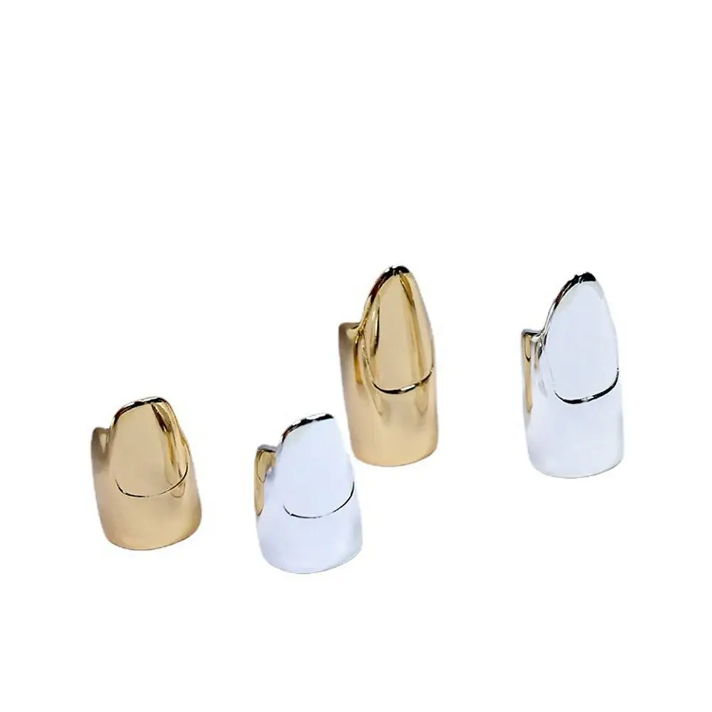 Metal Nail Cover Ring Hip Hop Cosplay Pharaoh Unisex Punk Gold Silver Color Titanium Finger Ring Party Jewelry Accessories Gift image 3