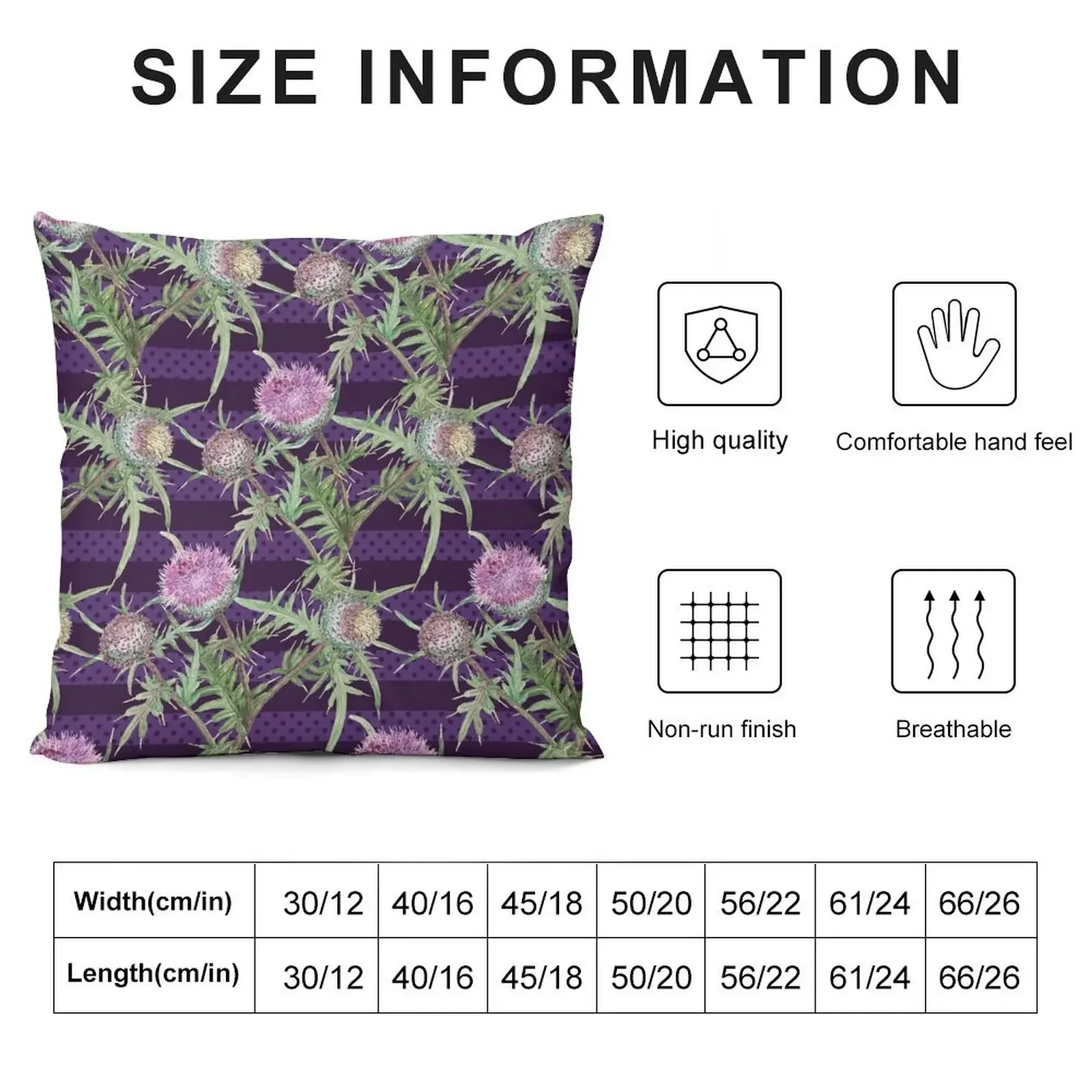 Thistle violet flowers and purple stripes Throw Pillow Cushion Cover Luxury Christmas Covers For Cushions Pillowcase pillow