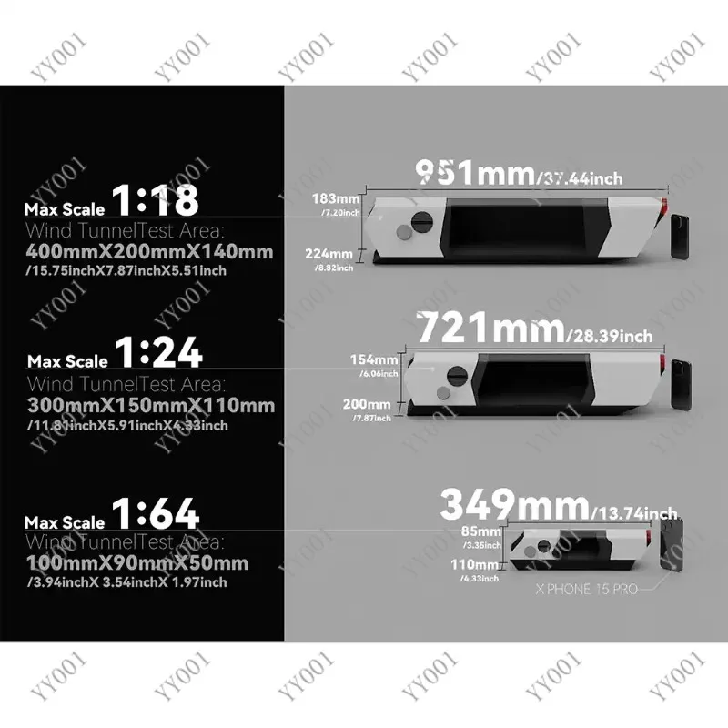 

Desktop Wind Tunnel Tester for 1:18 1:24 1:64 Scale Model Cars Display Testing Tool