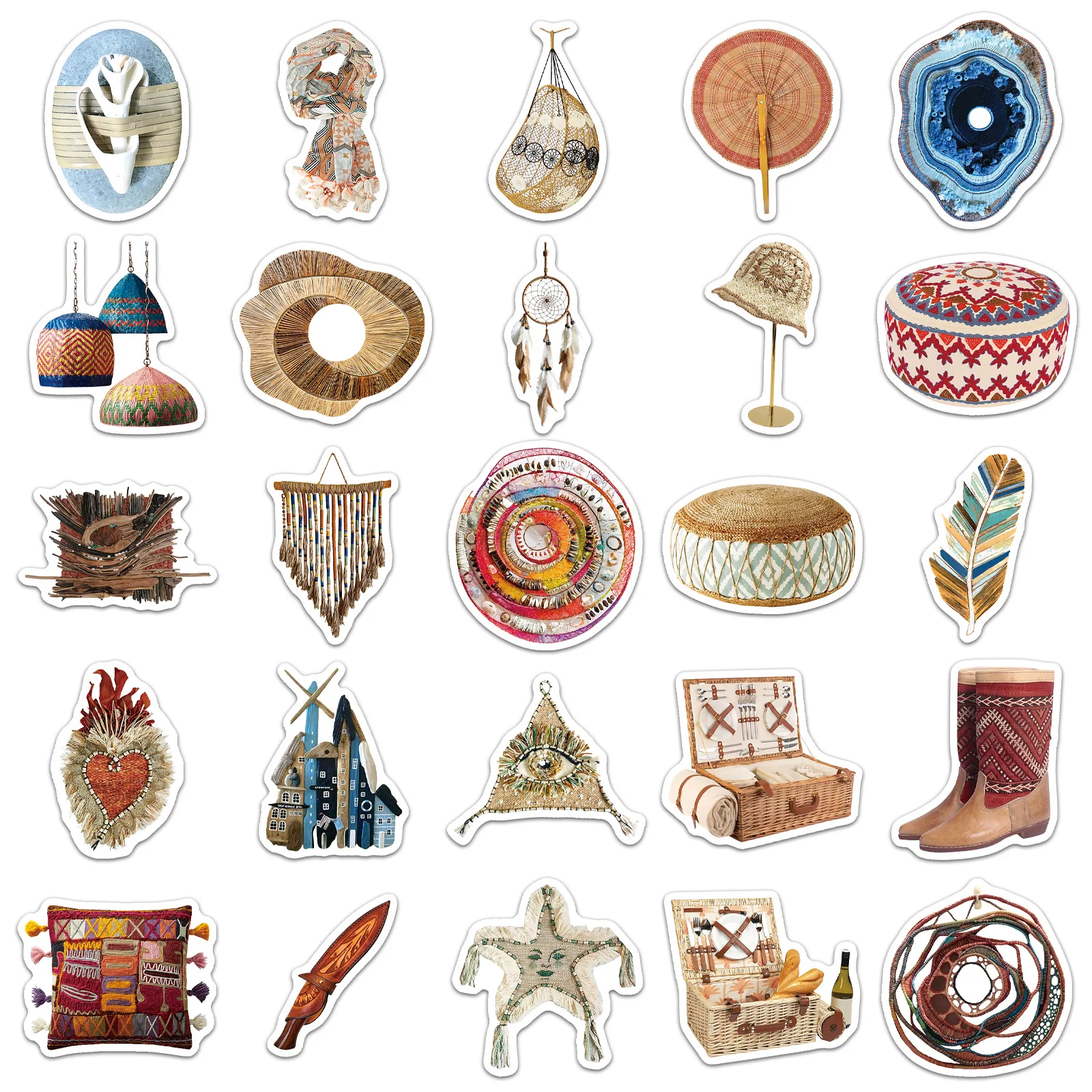 

50PCS Bohemian Stickers Instagram Style Small Fresh Literary Hat Seat Can be DIY Decorated Laptop Waterproof Sticker Kids Toy