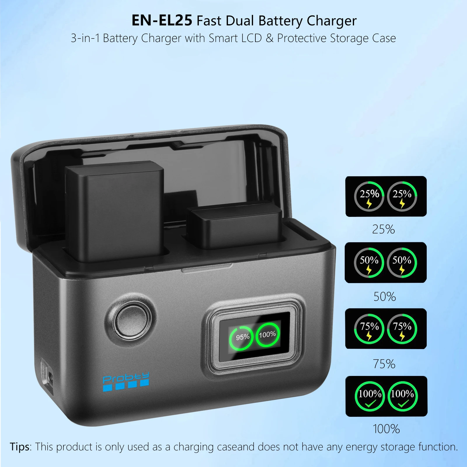 EN-EL25 EN-EL25A Battery 2000mAh and Dual Fast LCD Charger for Nikon Z50, Z30, Z FC Camera MH-32 Battery Charger