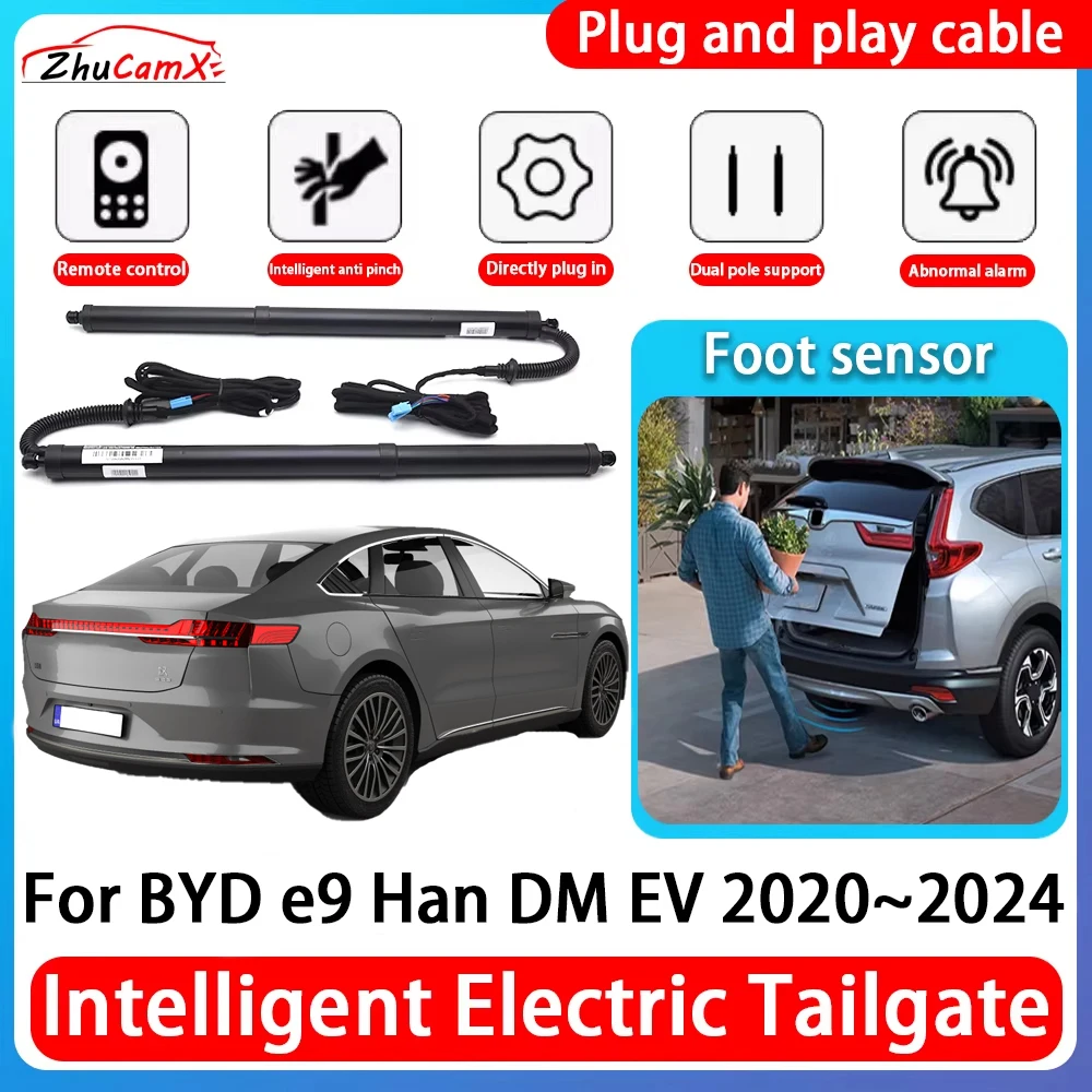 ZhuCamX Car Power Trunk Electric Suction Tailgate Intelligent Tail Gate Lift Strut For BYD e9 Han DM EV 2020~2024