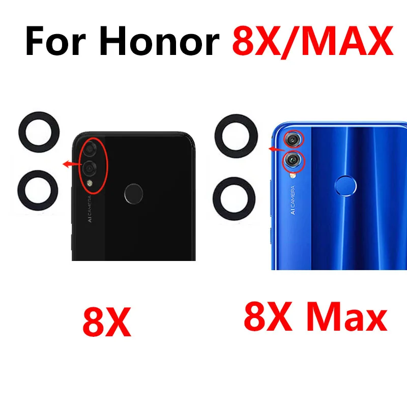 1PCS For Huawei Honor 8x Max Rear Back Camera Glass Lens Cover With Ahesive Sticker Replacement