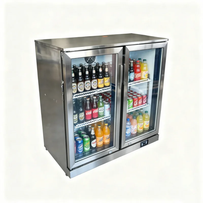 custom.Certified 2-Door Single-Temperature Beverage Cooler Bar Chiller with Automatic Defrost 2-8 Stainless Steel Coolin