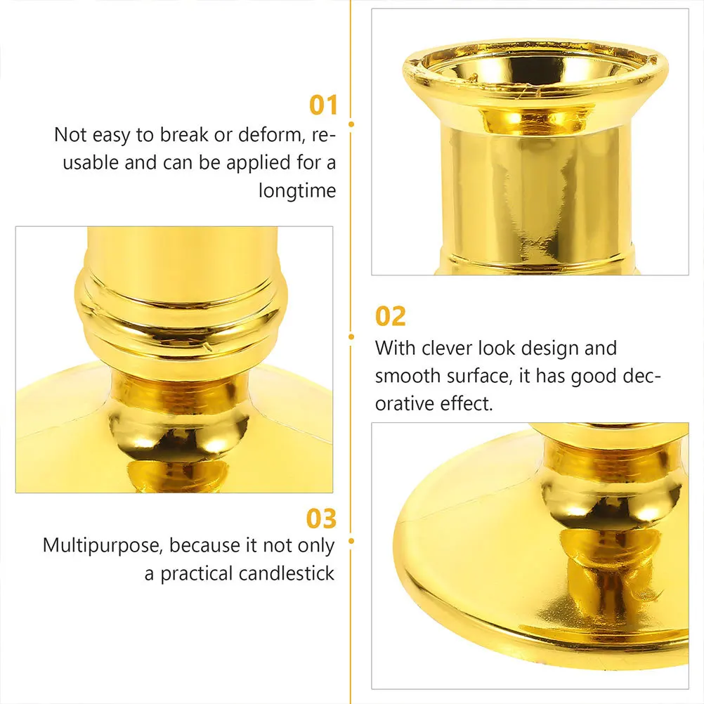 

12Pcs Pillar Stands Vintage Style for Living Room Dining Table Base Desktop Candlestick Holder