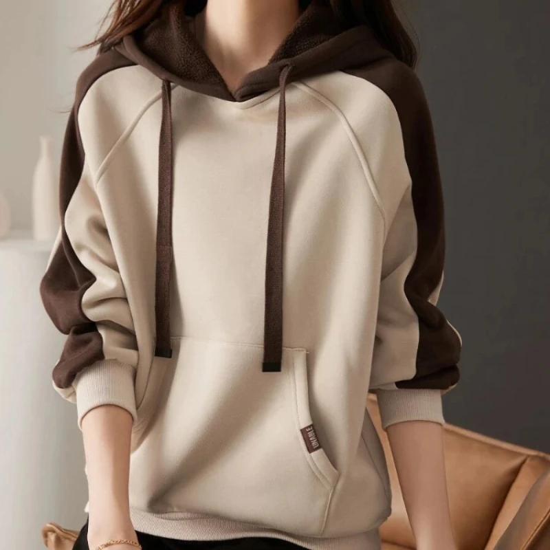 

Hooded Sweatshirt for Women Long Sleeve Hoodies Baggy Woman Tops Loose Basic Essential Designer On Promotion Emo New In M Casual