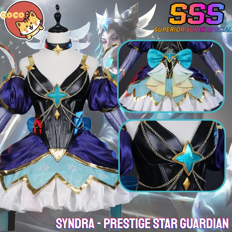 

CoCos-SSS Game LOL Prestige Star Guardian Syndra Cosplay Costume Syndra Cosplay Outfit Fullsets LOL Character Cute Cos Costume