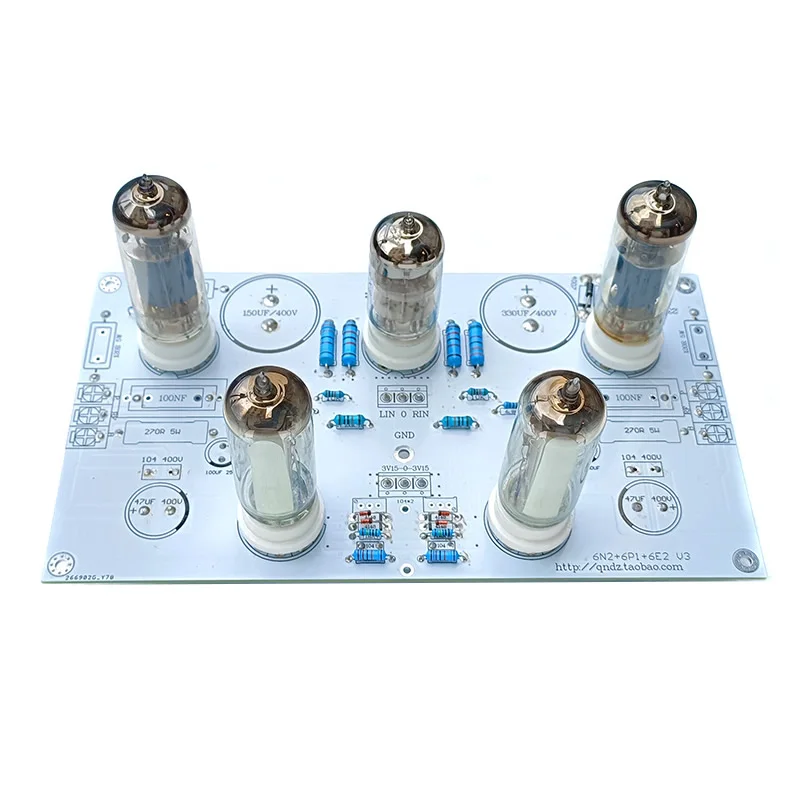 

6N2/6N1 6P1 3W * 2 stereo thermal power amplifier board with 6E2 cat eye level indicator tube