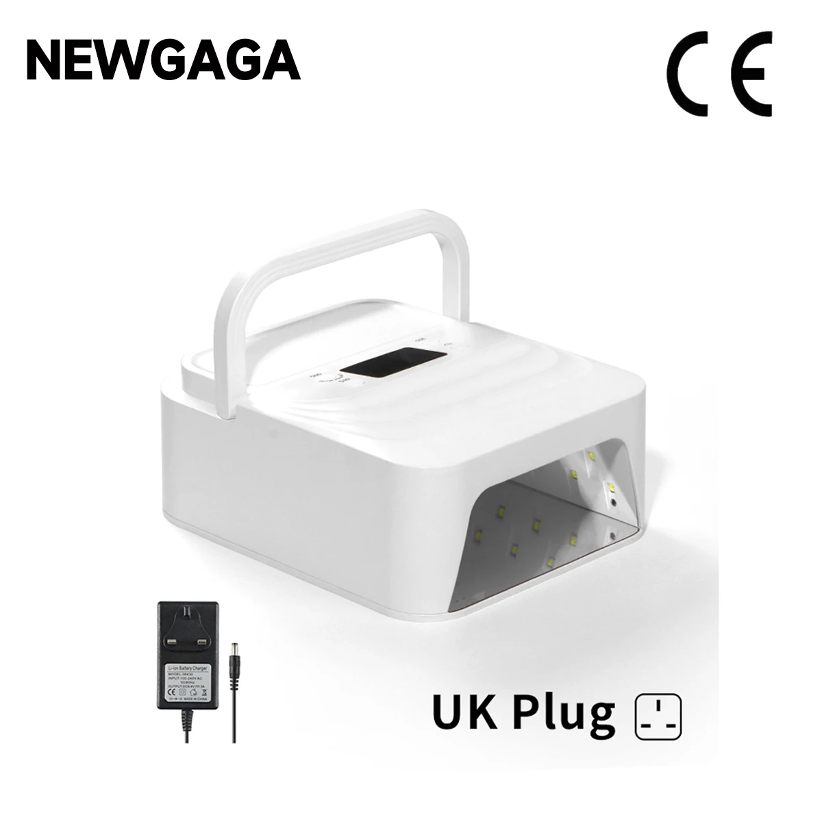 เครื่องอบเล็บ NEWGAGA 48 LED แบบชาร์จไฟได้ พร้อมหูหิ้ว สำหรับอบเจลทุกชนิด แบบพกพาไร้สาย