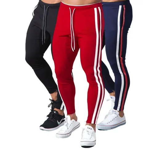 Imagen 1 del producto Pantalones informales para correr para hombre, pantalones de chándal ajustados, pantalones de entrenamiento para hombre, ropa deportiva, chándales de entrenamiento, pantalones para correr para Fitness en la parte inferior para hombre