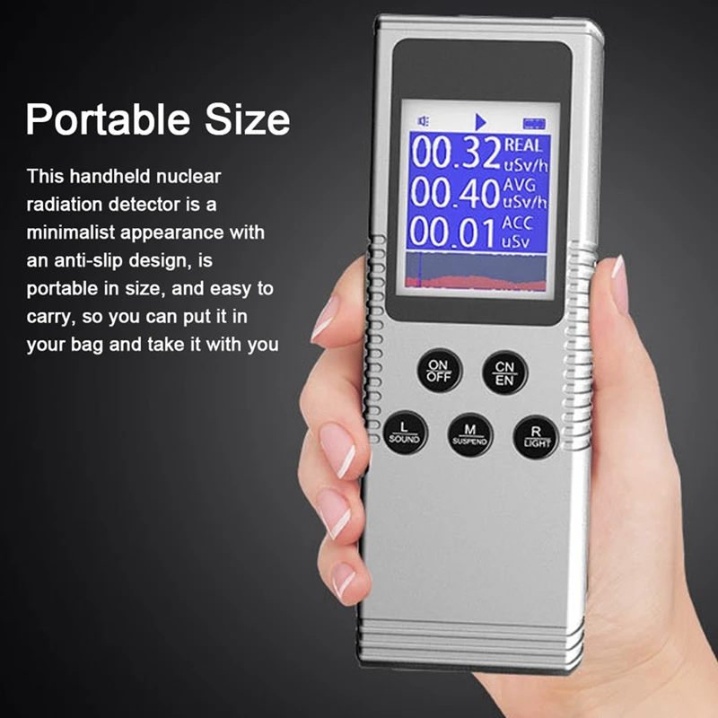 Y23A-Handheld Nuclear Radiation Detector Household Laboratory Digital LCD Display Multi-Function Radioactive Geiger Counter