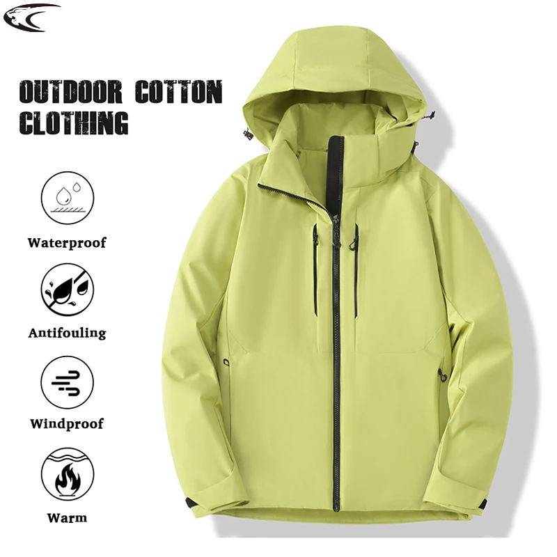 

LNGXO Men's Women's Winter Coat Waterproof Windproof Warm Fleece Jacket Unisex Hiking Camping Skiing Climbing Windbreaker