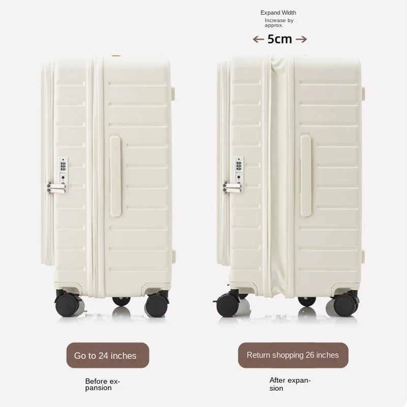 32/34/36 inch Large Lize Suitcase Five Wheels with Brakes  Expandable Carry on Lugagge 20inch Side-Opening Boarding Password Box