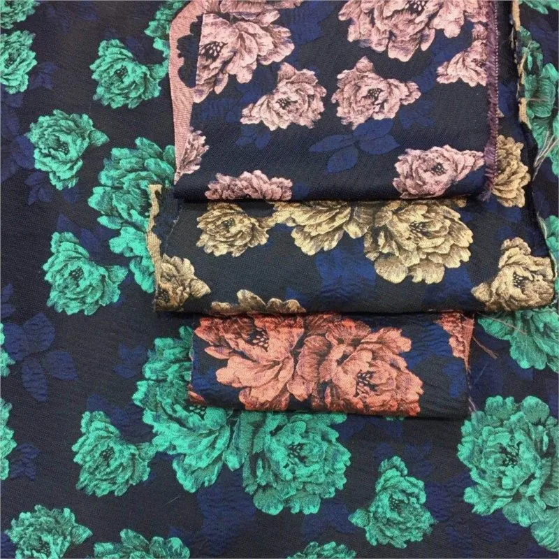 Textured flower jacquard crepe fabric woven color embossed dress shoe bag