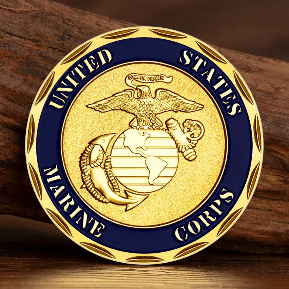 طلاء ذهبي لقوات مشاة البحرية الأمريكية، العمليات الخاصة، عملة تذكارية، هدية تذكارية قابلة للجمع