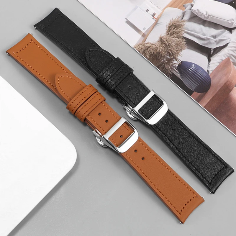 Genuine Leather Strap With Substitute Master Clown Dating Moon Phase Beichen Series Curved Interface Cowhide Watchband19/20/21mm