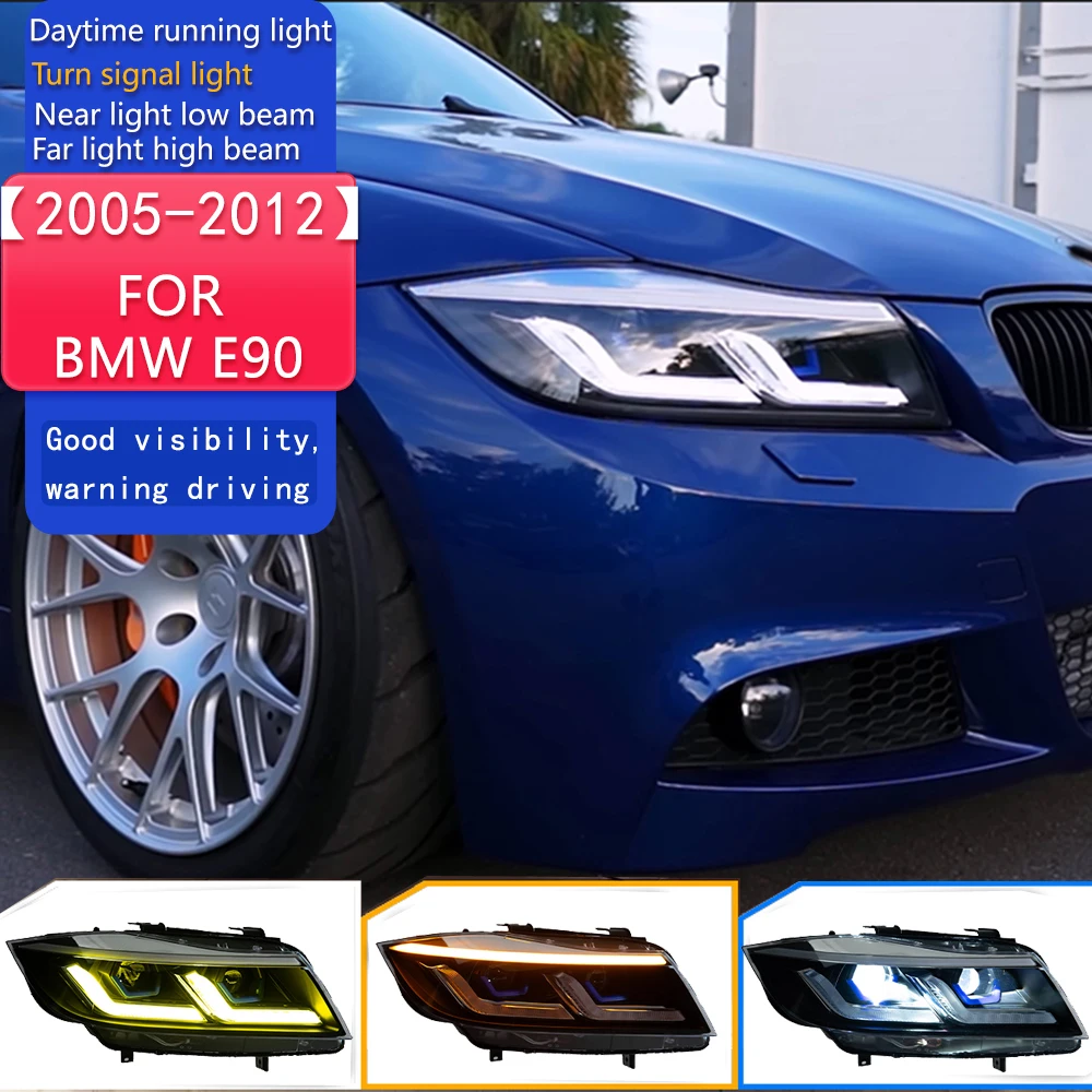 

Стайлинг автомобиля фары для BMW E90 2005-2012 320i 318i 323i 3 серии светодиодные фары DRL Hid биксеноновые фары аксессуары