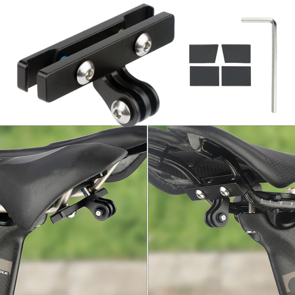 Saddle Bow Lamp Conversion Adapter Adjustable Action Camera Mount Adapter Bike Seatpost Base Holder for Sports Camera Rear Light