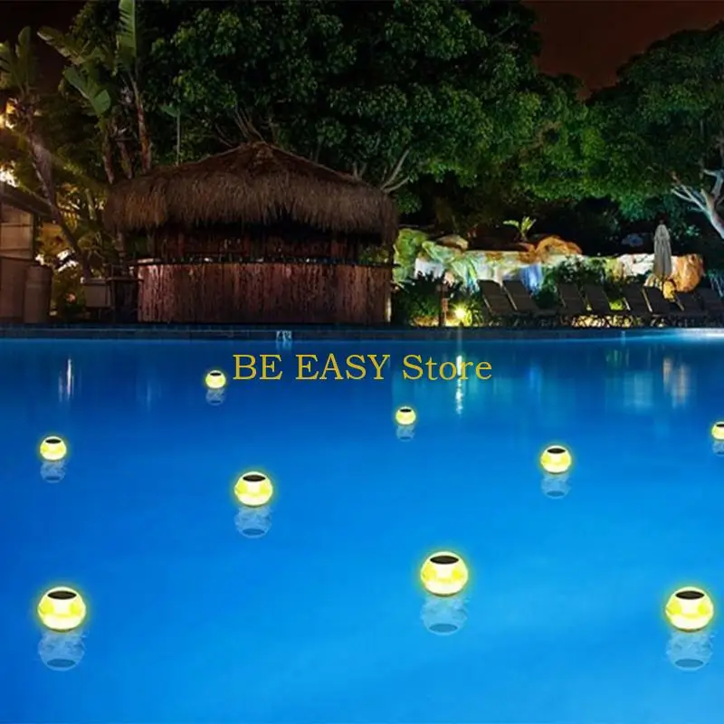 E28F أضواء حمام السباحة العائمة الشمسية حمام سباحة في الهواء الطلق أضواء LED مقاومة للماء للفناء #4