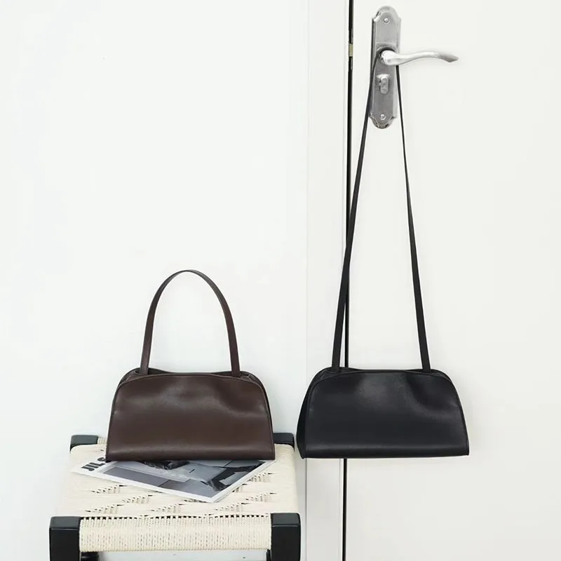 

[Full Leather Inside Outside] Drinking Milk Cowhide Imported Saddle Leather Underarm Bag Single Shoulder Crossbody Bag Simple